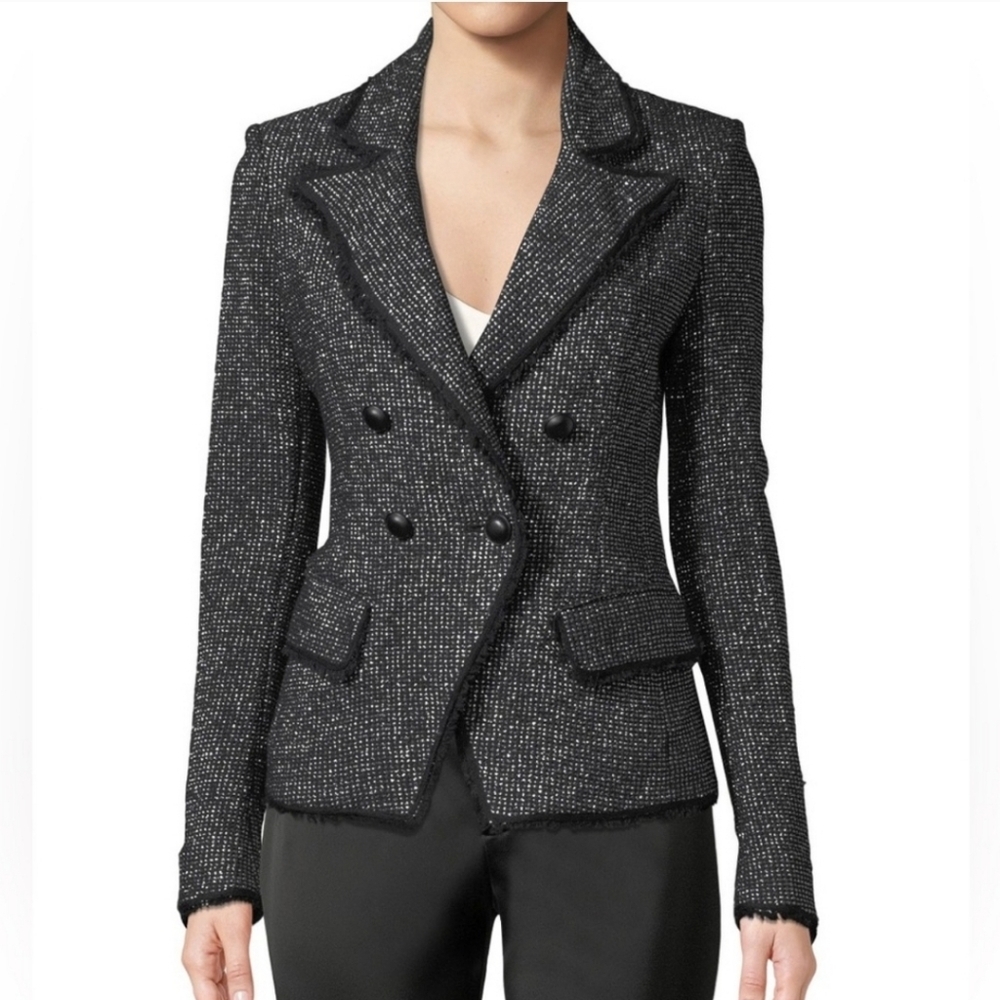 Veronica Beard Frisco Black Tweed Blazer Jacket - Size 12
